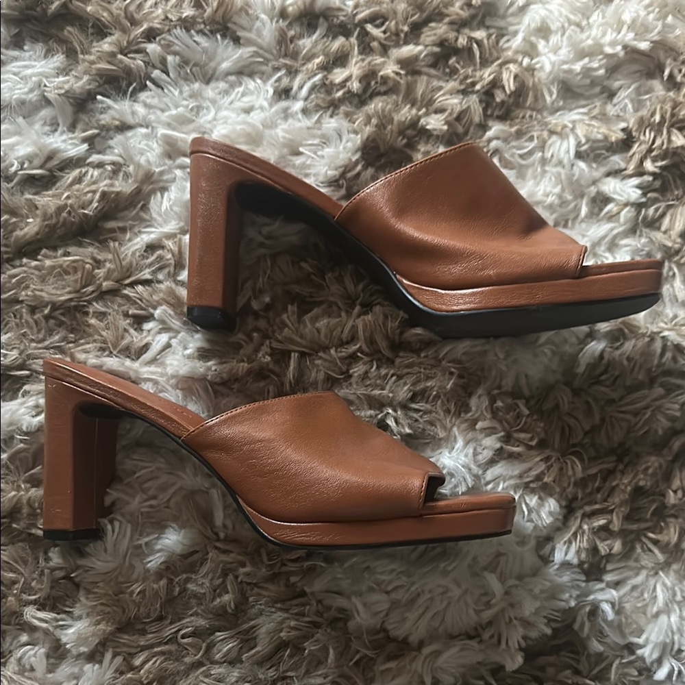 Elegant Brown Women's Heeled Mules